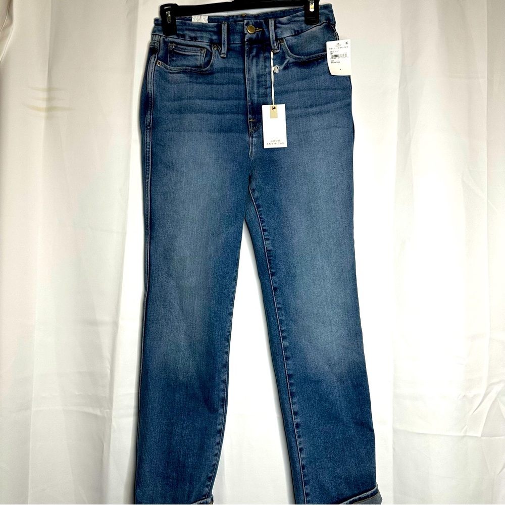 Good American Women's Straight Leg Jeans - Blue NWT